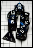 Dice : Dice - Dice Sets - Handan Black with Blue Glitter and White Numbers Mini Set - Amazon 2023